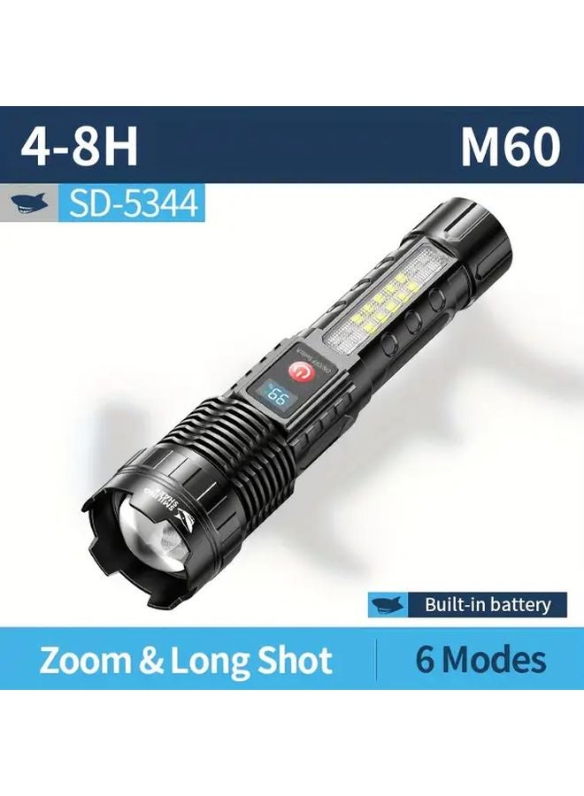 SD 5344A Smiling Shark Rechargeable LED Flashlight High Lumen Zoomable 6 Modes - Image 1