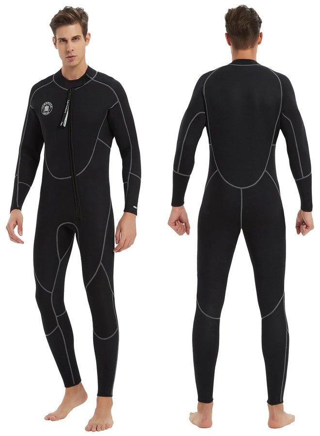 Lemorecn Wetsuits Mens Front Zip Neoprene 3mm Full Suit(3040black-2XL) - Image 1
