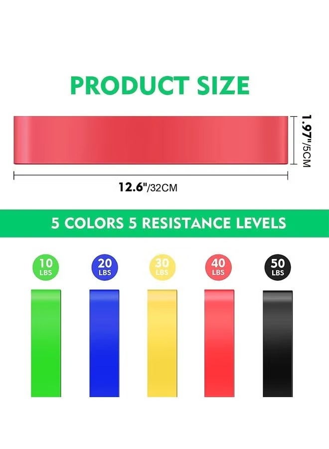5-Piece Resistance Band fitness Strength Training Rubber Loops Bands,Yoga Exercise Pull Rope Elastic Bands for Fit - Image 2
