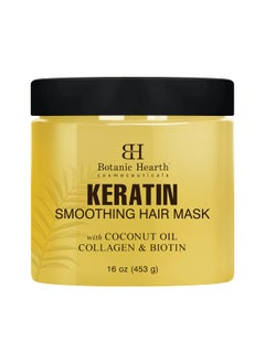 Botanic Hearth Botanic Hearth Keratin Hair Mask - Biotin, Collagen & Coconut Oil - for Dry Damaged Treated Hair - Restore, Repair, Smoothing, Conditioning & Strengthen All Hair Types - for Men & Women - 16 oz 