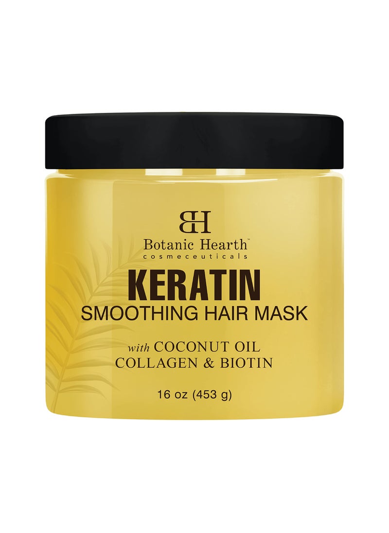 Botanic Hearth Botanic Hearth Keratin Hair Mask - Biotin, Collagen & Coconut Oil - for Dry Damaged Treated Hair - Restore, Repair, Smoothing, Conditioning & Strengthen All Hair Types - for Men & Women - 16 oz 