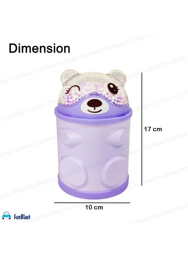 فنبلاست حصالة نقود من فن بلاست - صندوق نقود على شكل دب للأطفال، حصالة نقود للأطفال، صندوق نقود للأطفال، صندوق نقود بقفل كلمة مرور، هدايا للبنات، أفضل هدايا الإرجاع للأطفال (بنفسجي) - Image 2