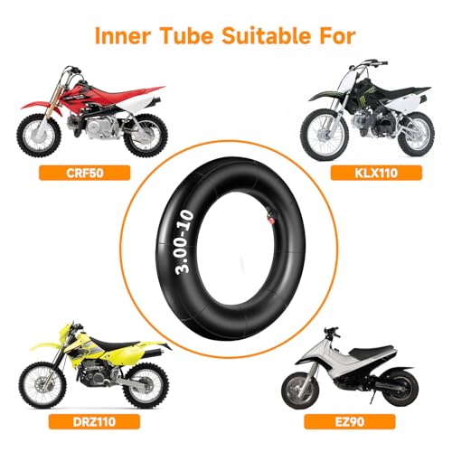 FVRITO 2.75/3.00-10 3.00x10 2.50x10 80/100-10 Inner Tube for XR50 XR70 CRF50 CT70 EZ90 Cub Razor RSF650 KLX110 DRZ110 50cc 70cc 90cc 110cc 125cc Dirt Pit Bike Scooter Moped - Image 5