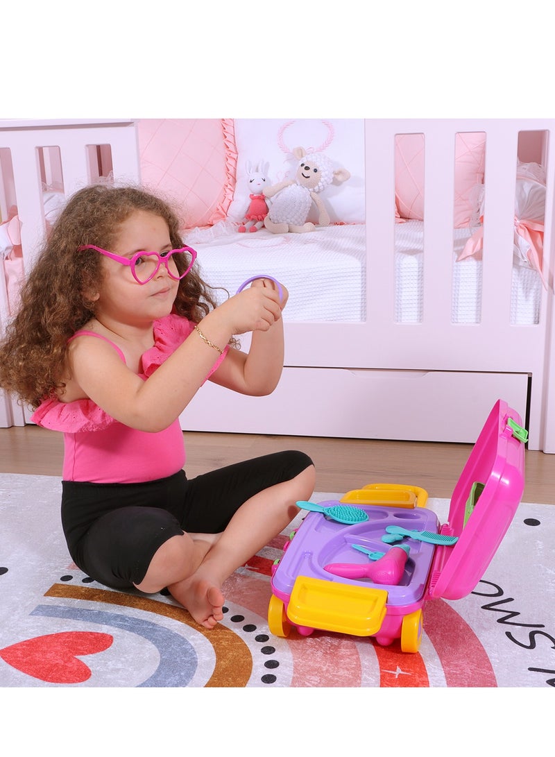 Ogi Mogi Toys Kids Hair Styling and Makeup Toy Beauty Set, 18 Pieces Hairdressing Salon Toys, Non-Toxic Pretend Role Play Toy Sets, Toys for Little Girls & Toddlers, Gift for Girls  - Image 1