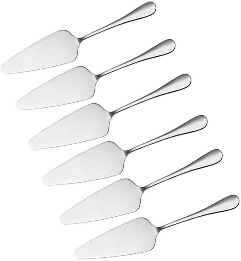 senover Pack of 6 Stainless Steel Pizza Pie Cake Server Pie Cake Serving Set, Pie Cake Pizza Shovel Cutter (silver) - Image 1