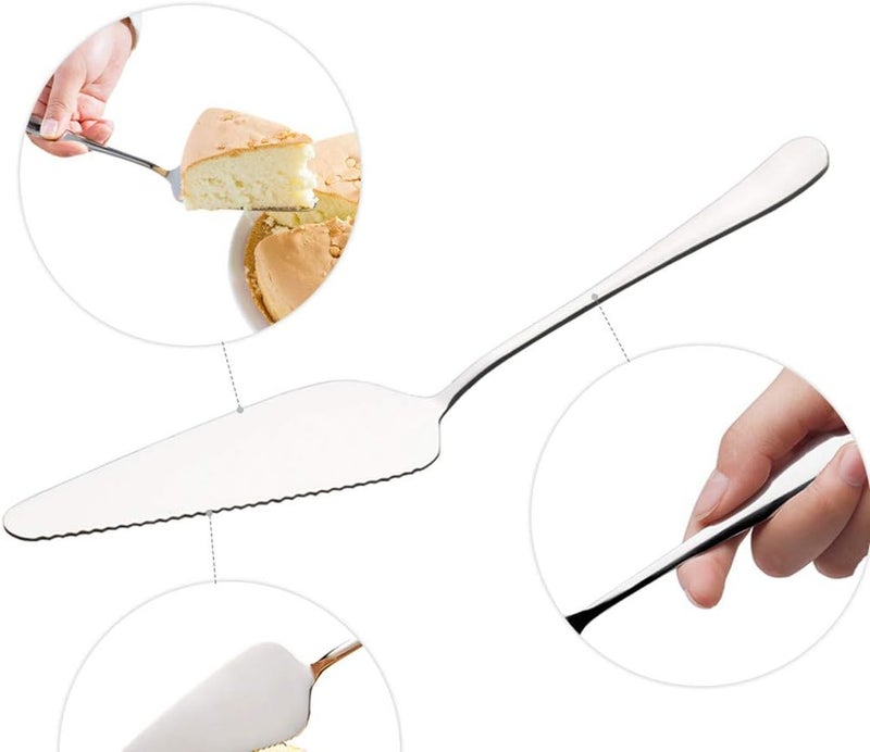 senover Pack of 6 Stainless Steel Pizza Pie Cake Server Pie Cake Serving Set, Pie Cake Pizza Shovel Cutter (silver) - Image 2
