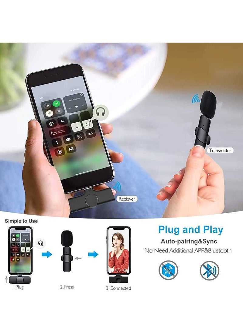 ميكروفون لافالير لاسلكي لأجهزة iPhone / iPad ، ميكروفون لاسلكي صغير قابل للتشغيل من أجل تسجيل TikTok YouTube Live ، للحد من الضوضاء / مراقبة الصوت - Image 4