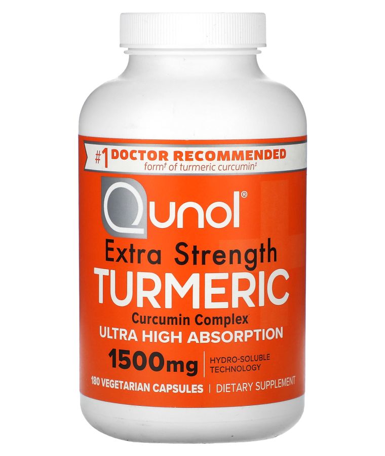 Qunol Turmeric 180 Vegetarian Capsules (500 mg per Capsule)