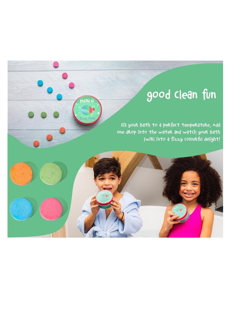 Mini U Bath Fizzy Plops for Kids - 40 x Mixed Colour Tablets, Vegan, Non-Toxic - Gentle on Skin, Mess-Free & Stress Free - Image 2