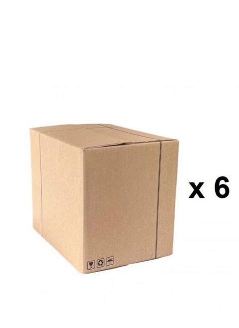 6 Pieces of Empty Cardboard Boxes 30x25x22cm