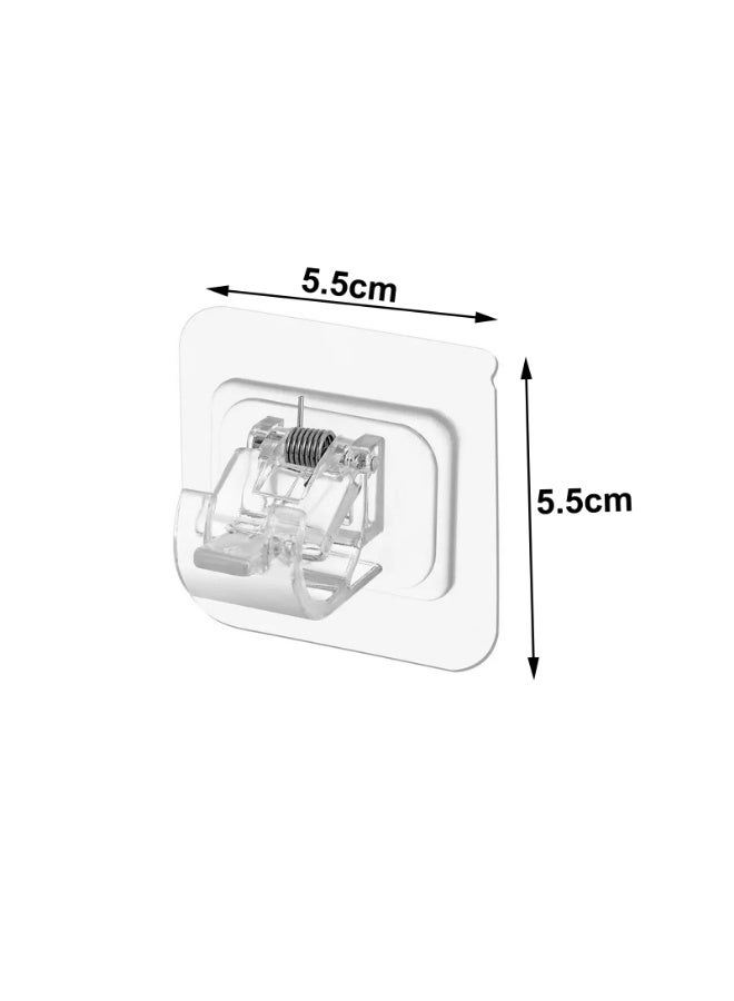 Self Adhesive Curtain Rod Bracket, No Drill Drapery Hooks Holder, Plastic Easy Sticky Curtain Rod Hooks，8 Pcs - Image 2