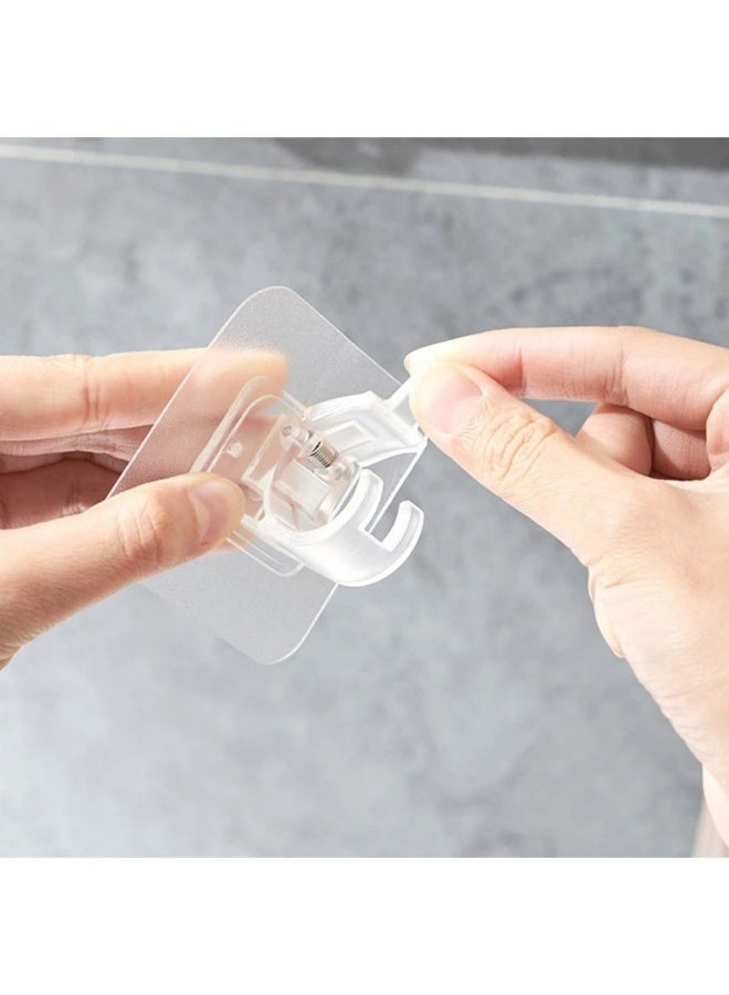 Self Adhesive Curtain Rod Bracket, No Drill Drapery Hooks Holder, Plastic Easy Sticky Curtain Rod Hooks，8 Pcs - Image 4