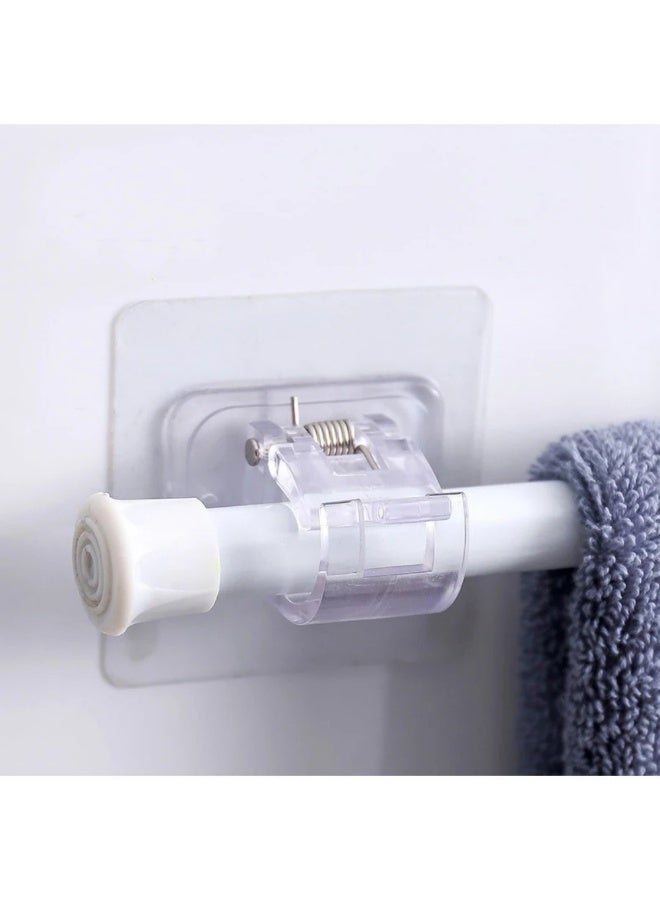 Self Adhesive Curtain Rod Bracket, No Drill Drapery Hooks Holder, Plastic Easy Sticky Curtain Rod Hooks，8 Pcs - Image 5