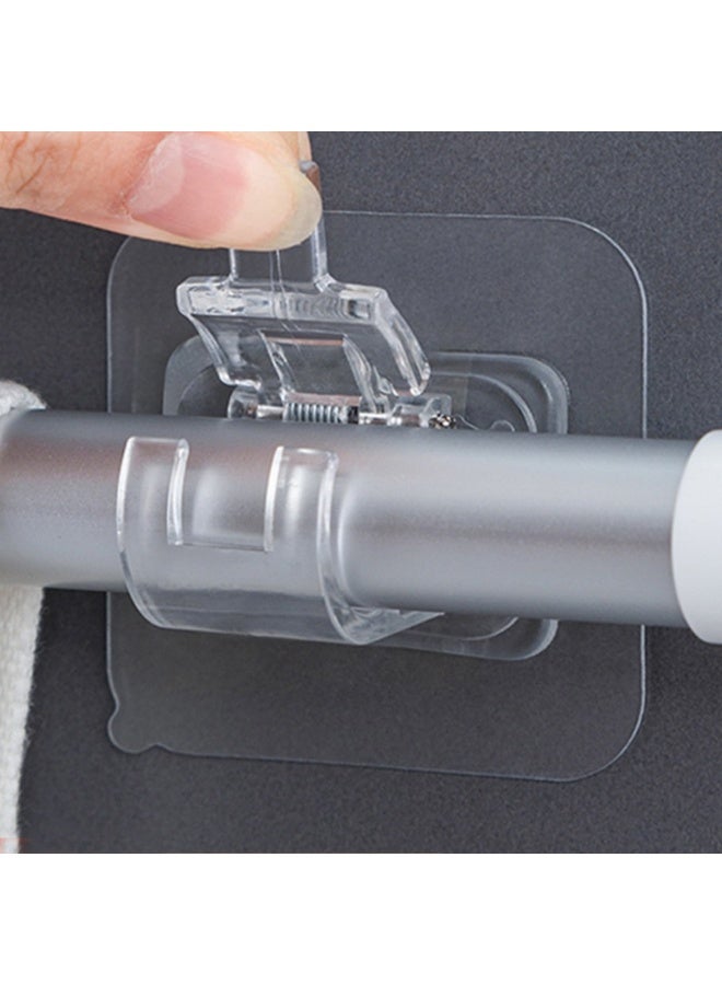 Self Adhesive Curtain Rod Bracket, No Drill Drapery Hooks Holder, Plastic Easy Sticky Curtain Rod Hooks，8 Pcs - Image 3