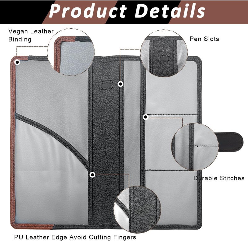 Individual & group usable STHIRA® Car Document Holder with Secure Closure, Durable Auto Truck Document Bag with Multi Compartment Card Slots Bifold PU Leather Car Registration And Insurance Holder For Glove Box, License, Cards Longevity optimized build - Image 5