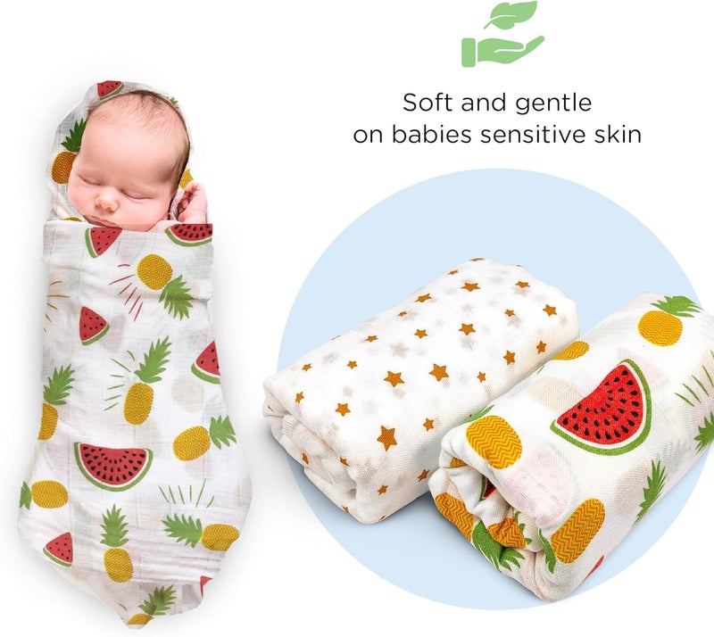 Nuluv Whale Swaddle Wrap - Pack of 2 | Super Ultra Soft Cotton Malmal Baby Swaddle Cloth | Soft Pure Cotton Sheets Baby Wrap Set for New Born Babies | New Born Swaddles - Image 2