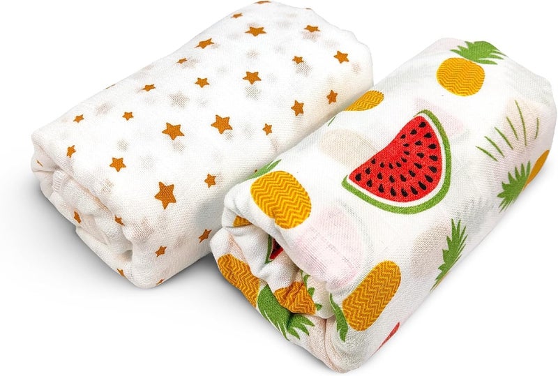 Nuluv Whale Swaddle Wrap - Pack of 2 | Super Ultra Soft Cotton Malmal Baby Swaddle Cloth | Soft Pure Cotton Sheets Baby Wrap Set for New Born Babies | New Born Swaddles - Image 1