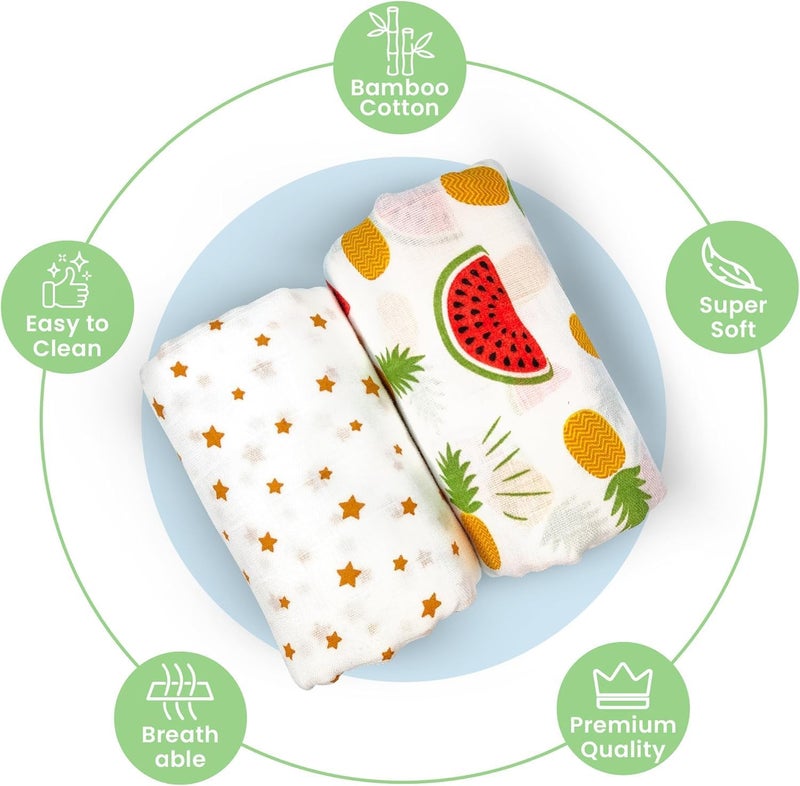 Nuluv Whale Swaddle Wrap - Pack of 2 | Super Ultra Soft Cotton Malmal Baby Swaddle Cloth | Soft Pure Cotton Sheets Baby Wrap Set for New Born Babies | New Born Swaddles - Image 3