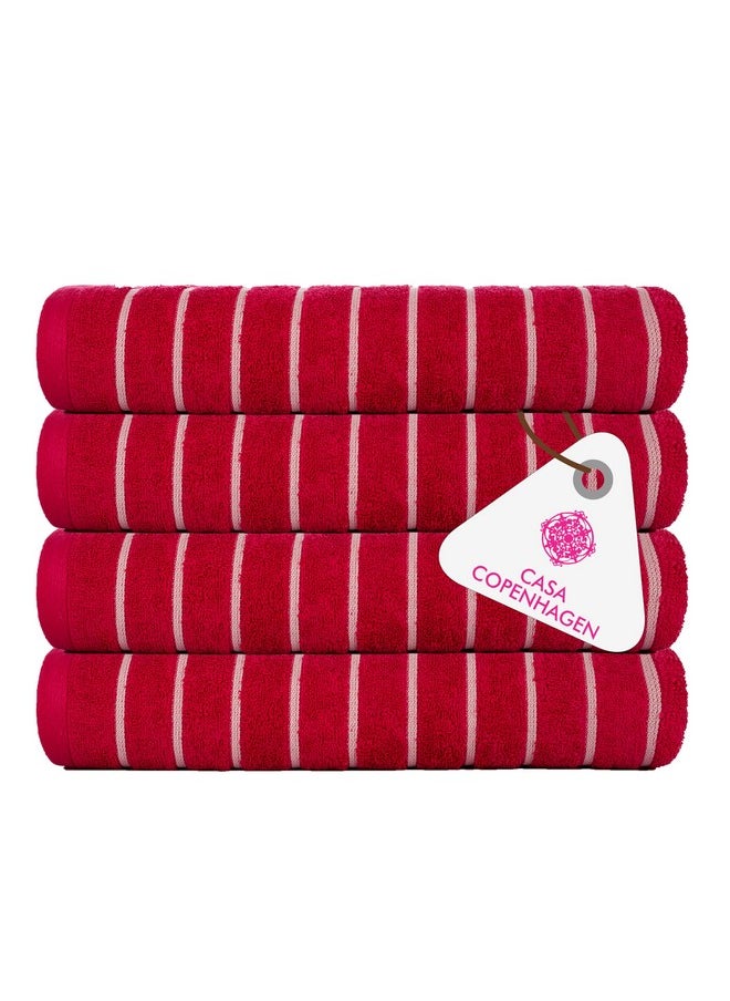 CASA COPENHAGEN - Casa Copenhagen - Egyptian Cotton Estatic 4 Pcs Face Towel (30 X 30cm) Colour : Pink - Image 1