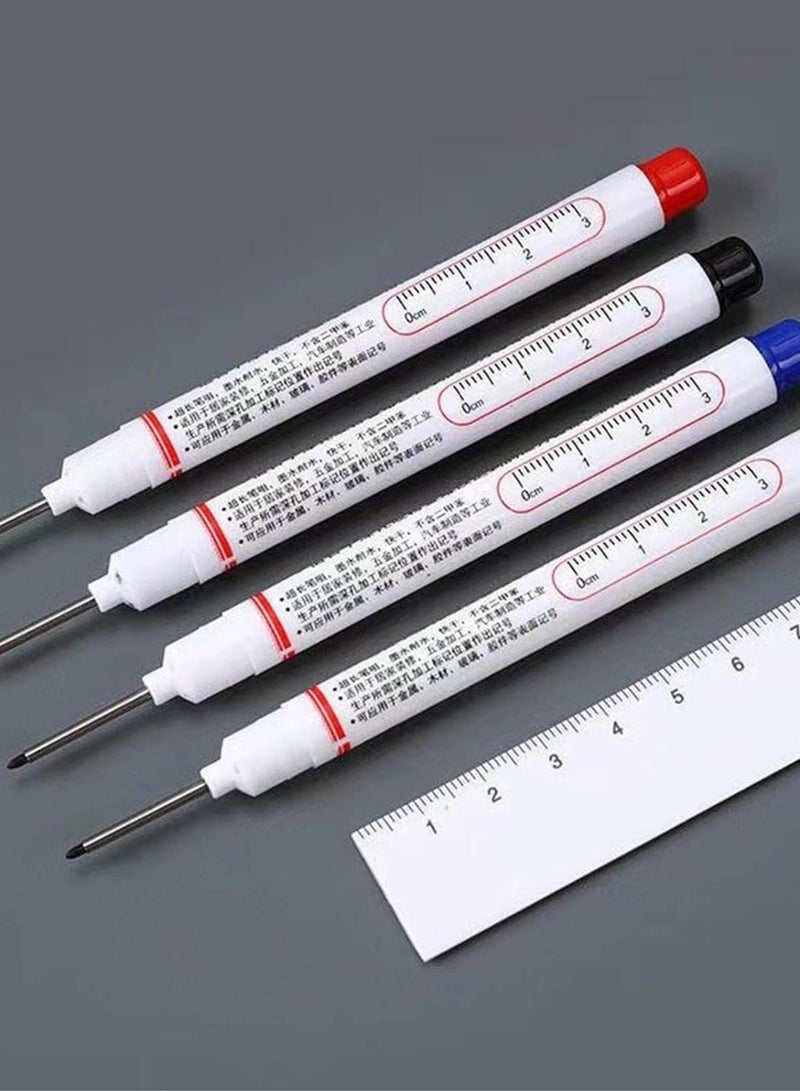 GGOOT Long Head Deep Hole Marker,8PCS Woodworking Pens | Multi-Purpose Mechanical Marking Tools with Oblique Point and Ballpoint for Hardware Processing  - Image 5