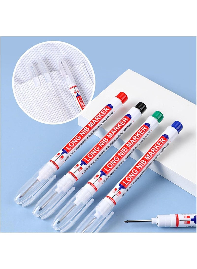 GGOOT Long Head Deep Hole Marker,8PCS Woodworking Pens | Multi-Purpose Mechanical Marking Tools with Oblique Point and Ballpoint for Hardware Processing  - Image 4