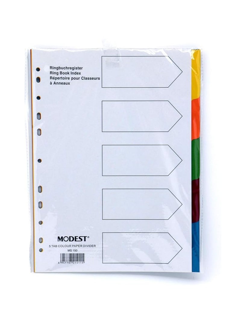 MODEST PAPER DIVIDER A4 1-5 COLOR MS150-10SETS - Image 1