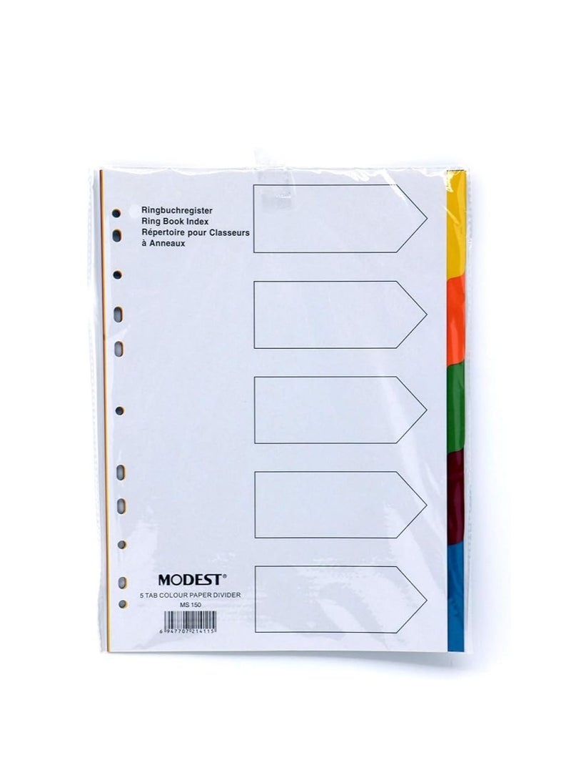 MODEST PAPER DIVIDER A4 1-5 COLOR MS150-10SETS - Image 2