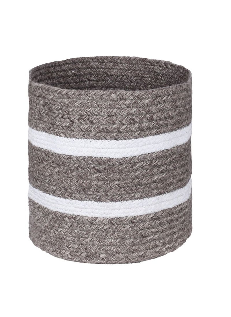 N & H Eco-friendly Handwoven Multipurpose Designer Baskets for Storage Organizer & Indoor Planters (Grey & White)  - Image 3