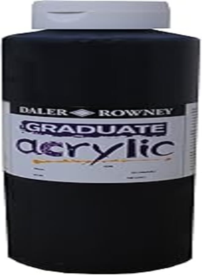 Daler Rowney 123100026 Graduate Acrylic Color, 1 Liter - Black