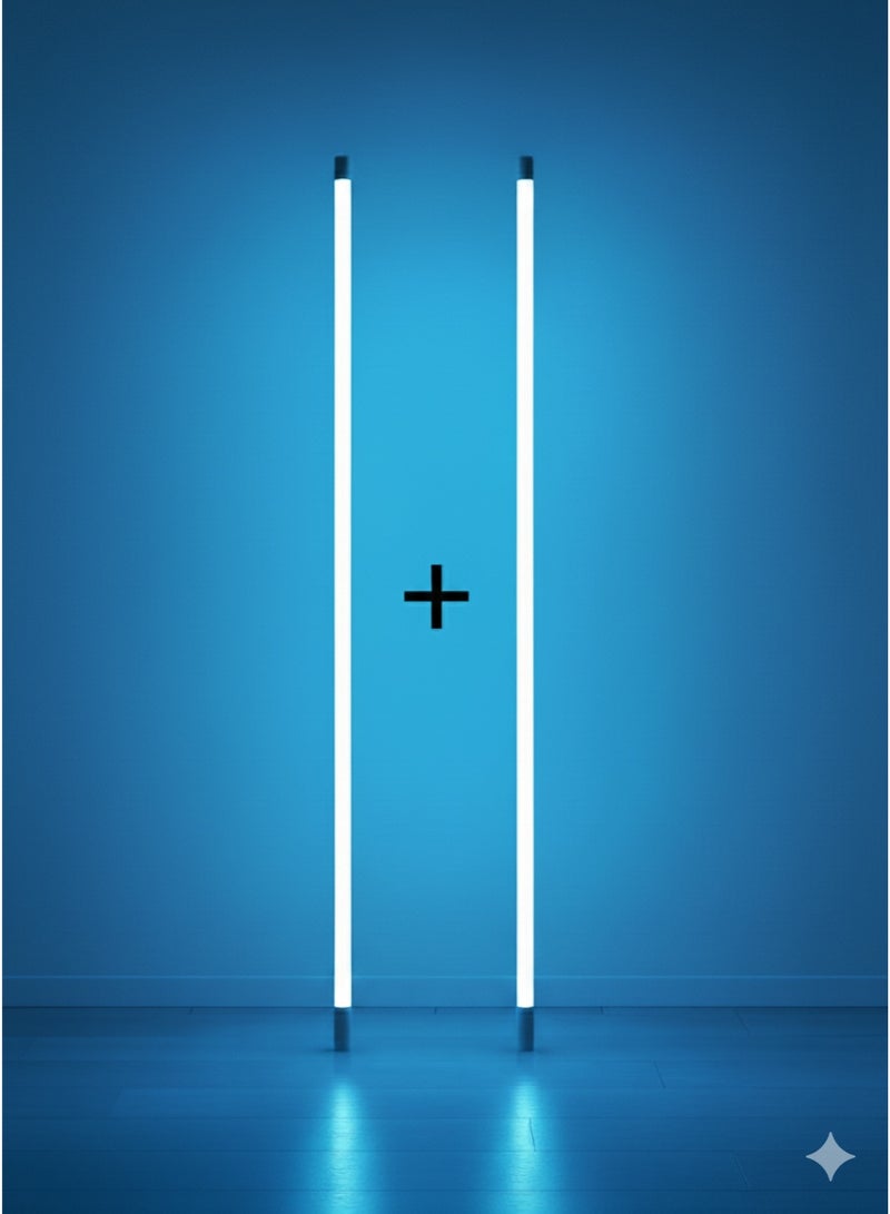 El Rawda Lighting 2 LED Tubes 120 cm Blue Light 18 Watt - Modern lighting with an elegant design and a distinctive contemporary aesthetic touch blue 120x3cm