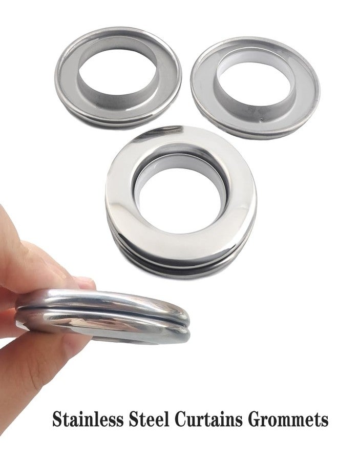 Ailejia Curtain Grommets Stainless Steel Eyelet Rings Round Full Metal Rings Inner Diameter 1-9/16"(4cm) DIY Curtain Rings Nanoscale Low Noise Grommet (20) - Image 3