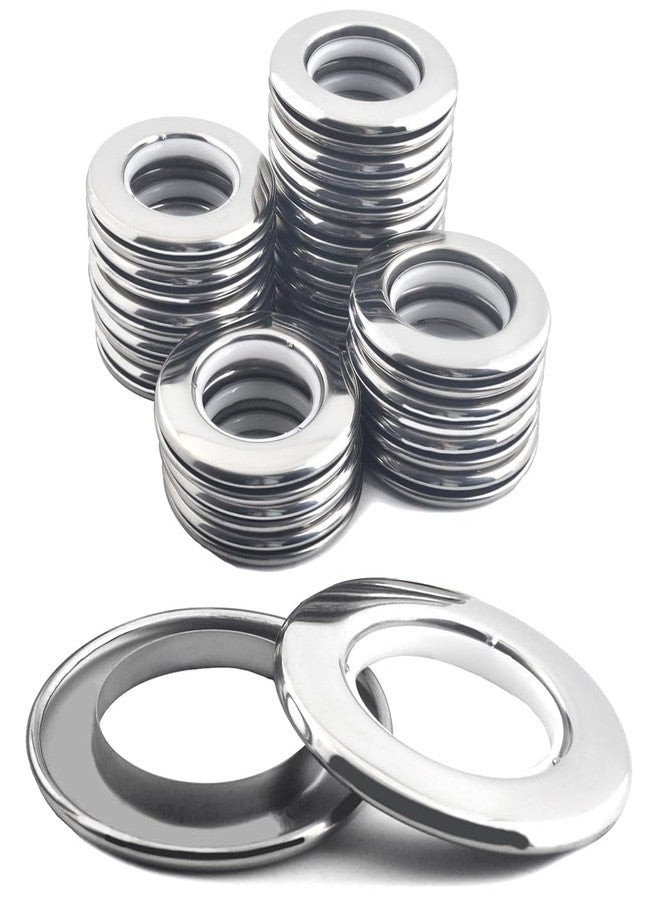 Ailejia Curtain Grommets Stainless Steel Eyelet Rings Round Full Metal Rings Inner Diameter 1-9/16"(4cm) DIY Curtain Rings Nanoscale Low Noise Grommet (20) - Image 1