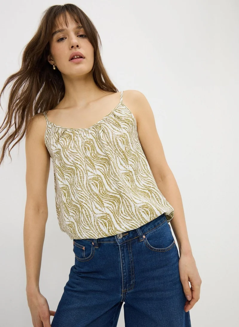 ماتلان Green Printed Cami Top