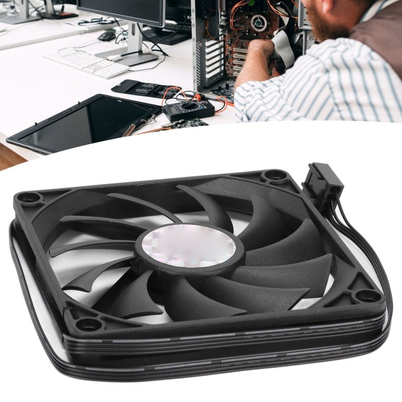 Cooling Fan Ultra Thin 4 PIN PWM Intelligent Speed Regulation Chassis Fan with Screw Bag for Computer Chassis - Image 5