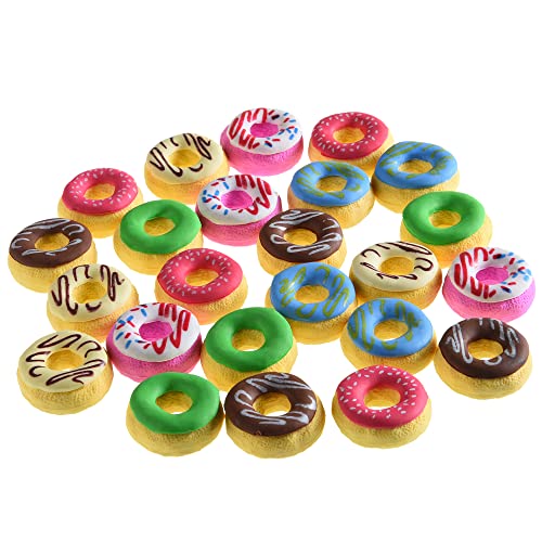 DOMG Donut Erasers for Kids 24 Pieces 3D Cute Food Puzzle Mini Eraser Cool Fun Take Apart Desk Pet Erasers for Girls - Image 1