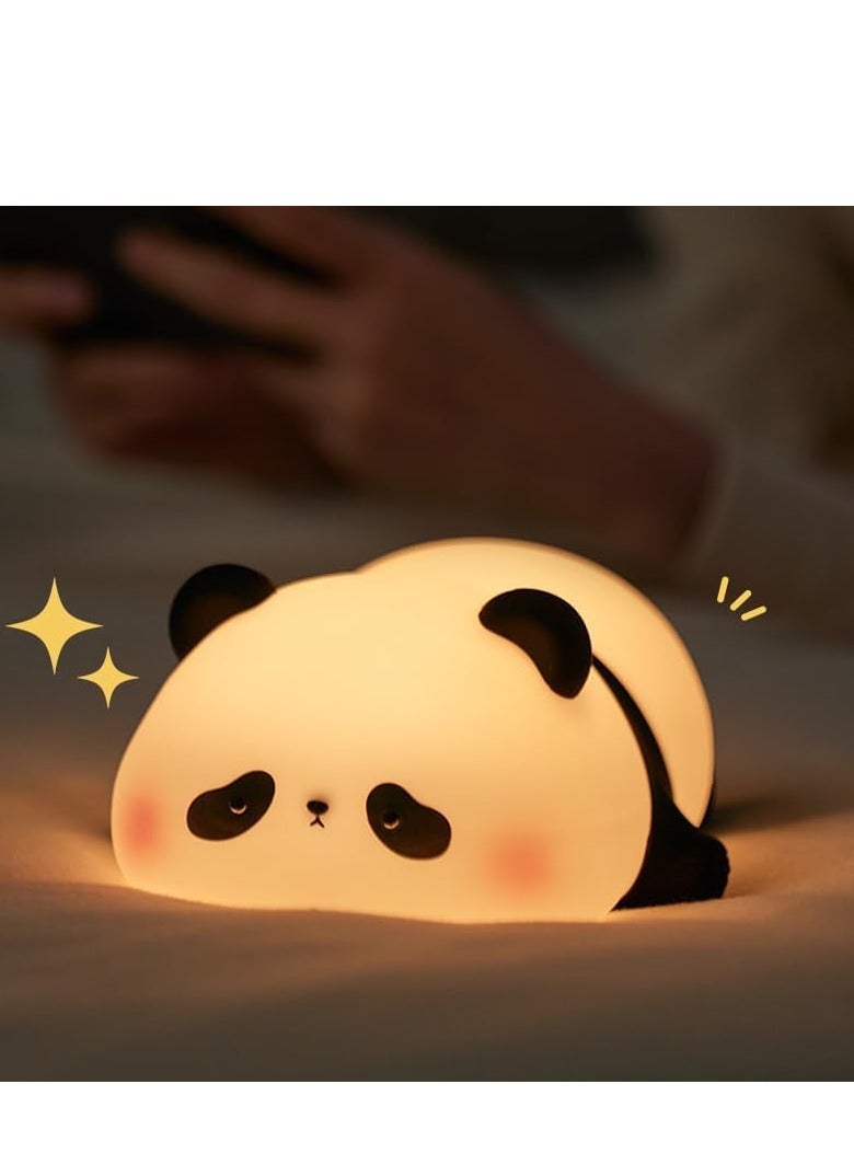 JAJEEK Panda Night Light for Kids – Cute LED Night Lights for Teen Girls Bedroom, Brightness Control with Auto Off Timer, Animal Silicone Lights – Ideal Toddler Gifts - Image 1