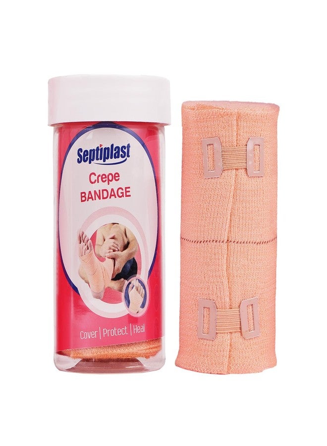 Leeford Septiplast Crepe Bandage for Knee, Ankle, Foot & Hand | Cotton Compression Wrap, Breathable Bandage Support for Sprains, Sports Injuries & Pain Relief (15cm x 4m) - Image 1
