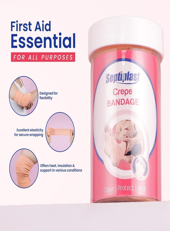 Leeford Septiplast Crepe Bandage for Knee, Ankle, Foot & Hand | Cotton Compression Wrap, Breathable Bandage Support for Sprains, Sports Injuries & Pain Relief (15cm x 4m) - Image 5