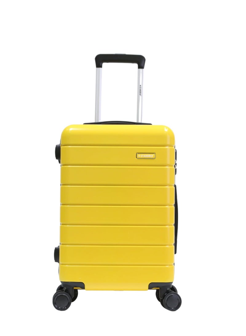 Stargold ABS And PC Hardside Carry-On Suitcase Four Double Wheels With Number Lock Travel Luggage, SG-T73 Yellow  - Image 1