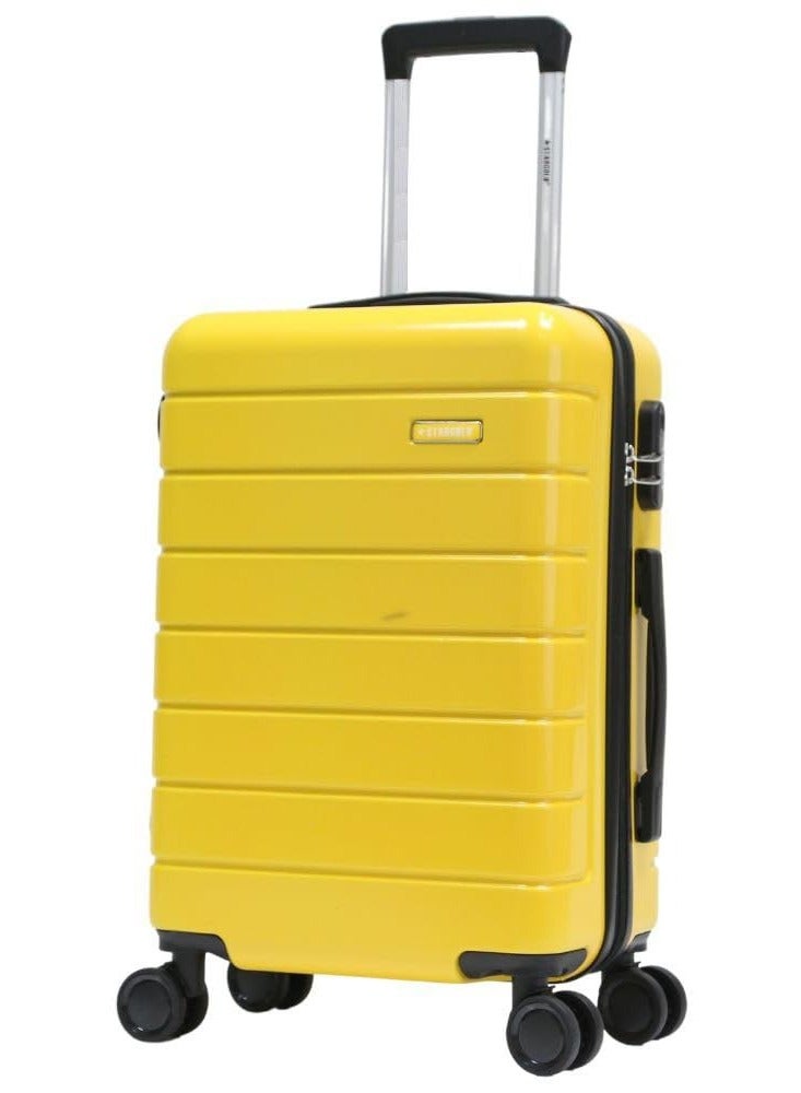 Stargold ABS And PC Hardside Carry-On Suitcase Four Double Wheels With Number Lock Travel Luggage, SG-T73 Yellow  - Image 3