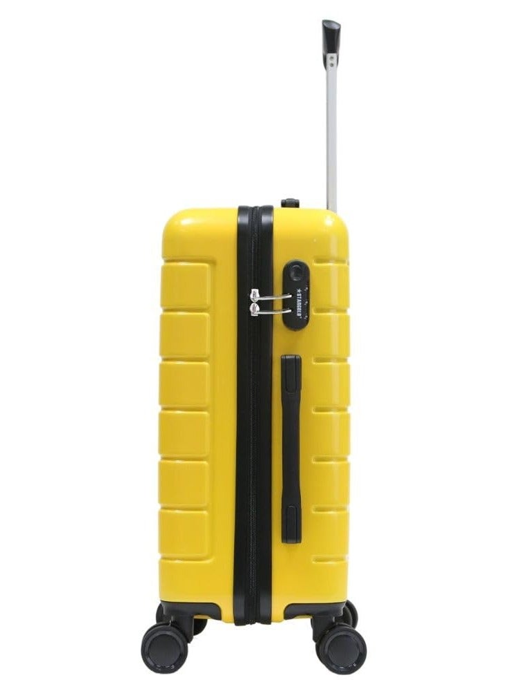 Stargold ABS And PC Hardside Carry-On Suitcase Four Double Wheels With Number Lock Travel Luggage, SG-T73 Yellow  - Image 4