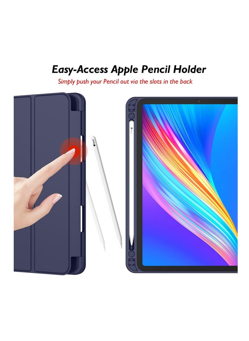 Generic - TPU Trifold Stand Case with with Pencil Holder for 3rd Gen iPad Pro -11-10.9 in/2021 (Dark Blue) - Image 1