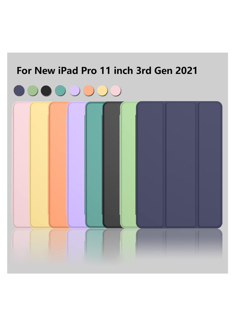 Generic - TPU Trifold Stand Case with with Pencil Holder for 3rd Gen iPad Pro -11-10.9 in/2021 (Dark Blue) - Image 1