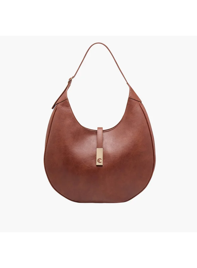Le Confort Women Solid Shoulder Bag with Zip Closure