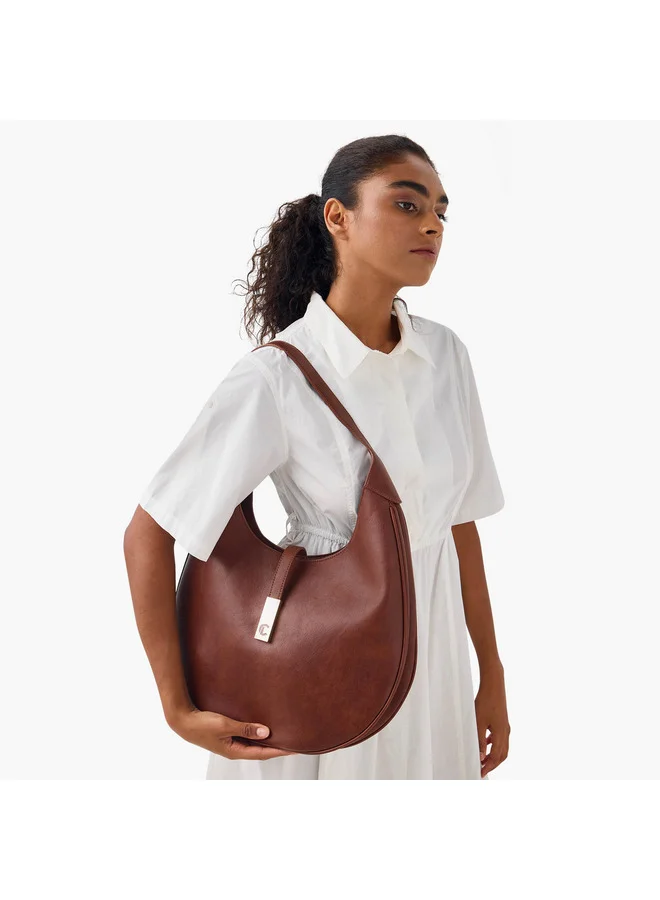 Le Confort Women Solid Shoulder Bag with Zip Closure