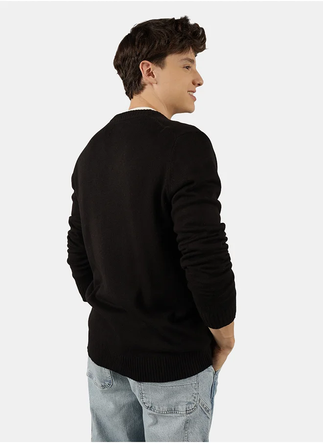 امريكان ايجل Logo V-Neck Sweater