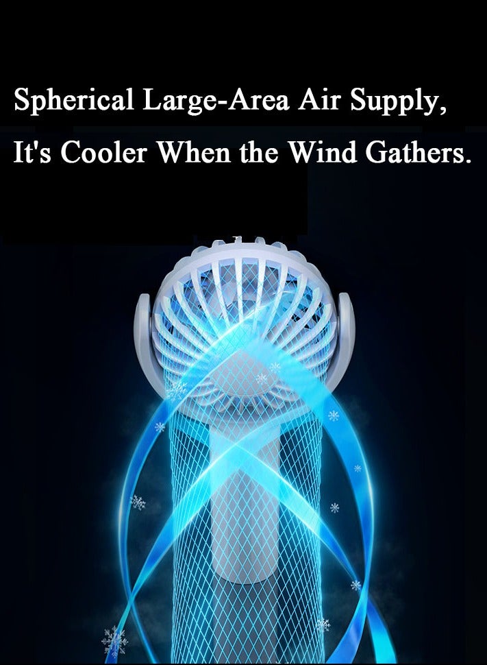 Carebao 3-Speed Mini Portable Fan, 1200mah USB Rechargeable Desktop Fan, Strong Airflow and Low Noise, Adjustable Angle, Suitable for Outdoor, Office, And Bedroom - Image 5