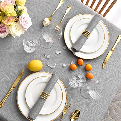 maxmill Jacquard Cloth Napkins 20 x 20 Inch Swirl Pattern Soft Comfortable and Luxury Serviette for Family Dinners Weddings Parties and Banquets Set of 4 Light Gray - Image 5