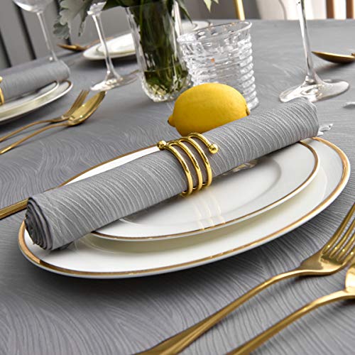 maxmill Jacquard Cloth Napkins 20 x 20 Inch Swirl Pattern Soft Comfortable and Luxury Serviette for Family Dinners Weddings Parties and Banquets Set of 4 Light Gray - Image 4