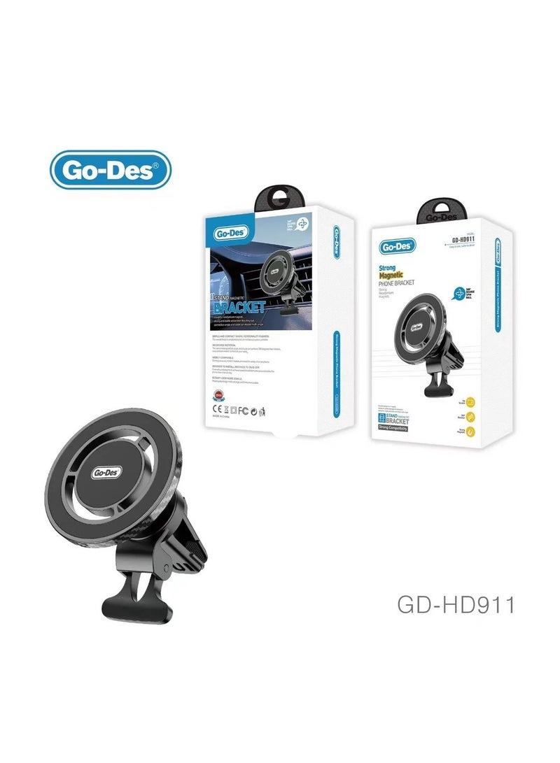 Go-Des HD-911 Foldable And Adjustable Angle High Quality Metal Flexible Magnetic Mobile Car Phone Holder - Image 1